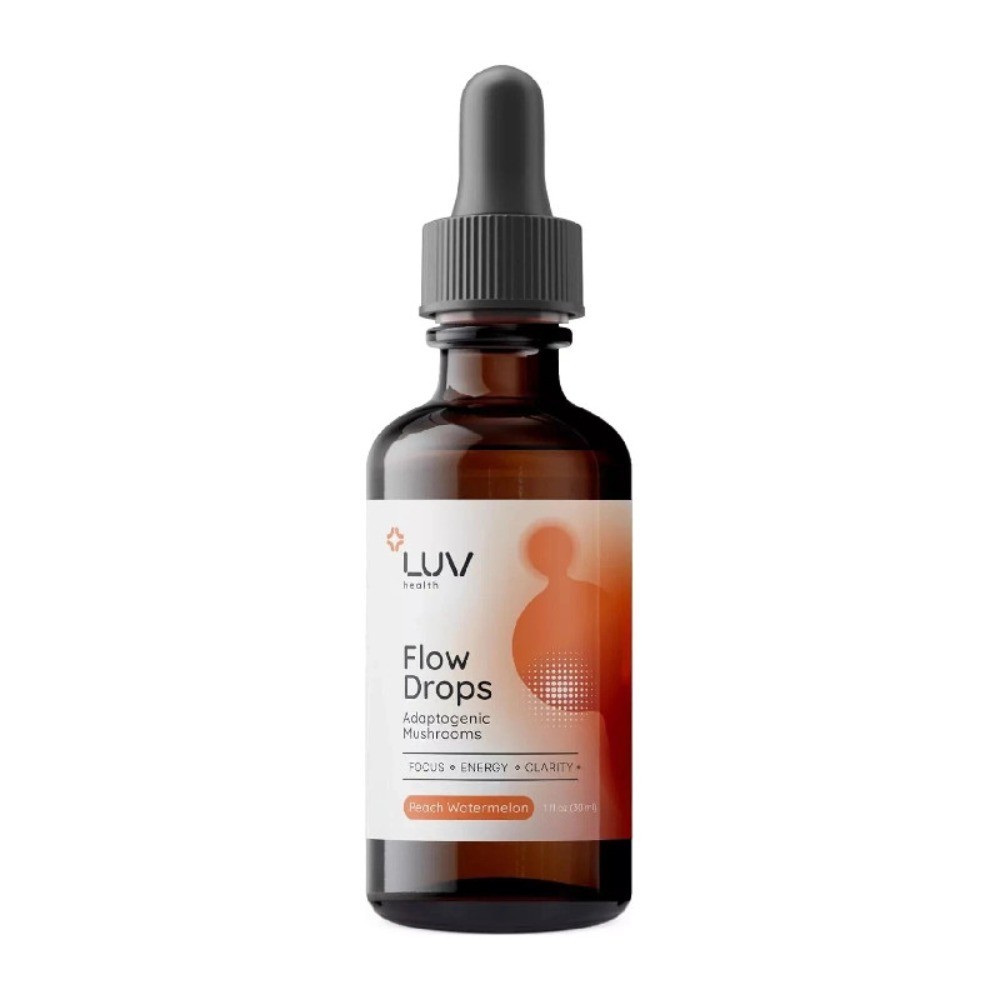 1-5x Peach Health Flow Drops Adaptogen Mushroom Blend LUV Watermelon 1oz-