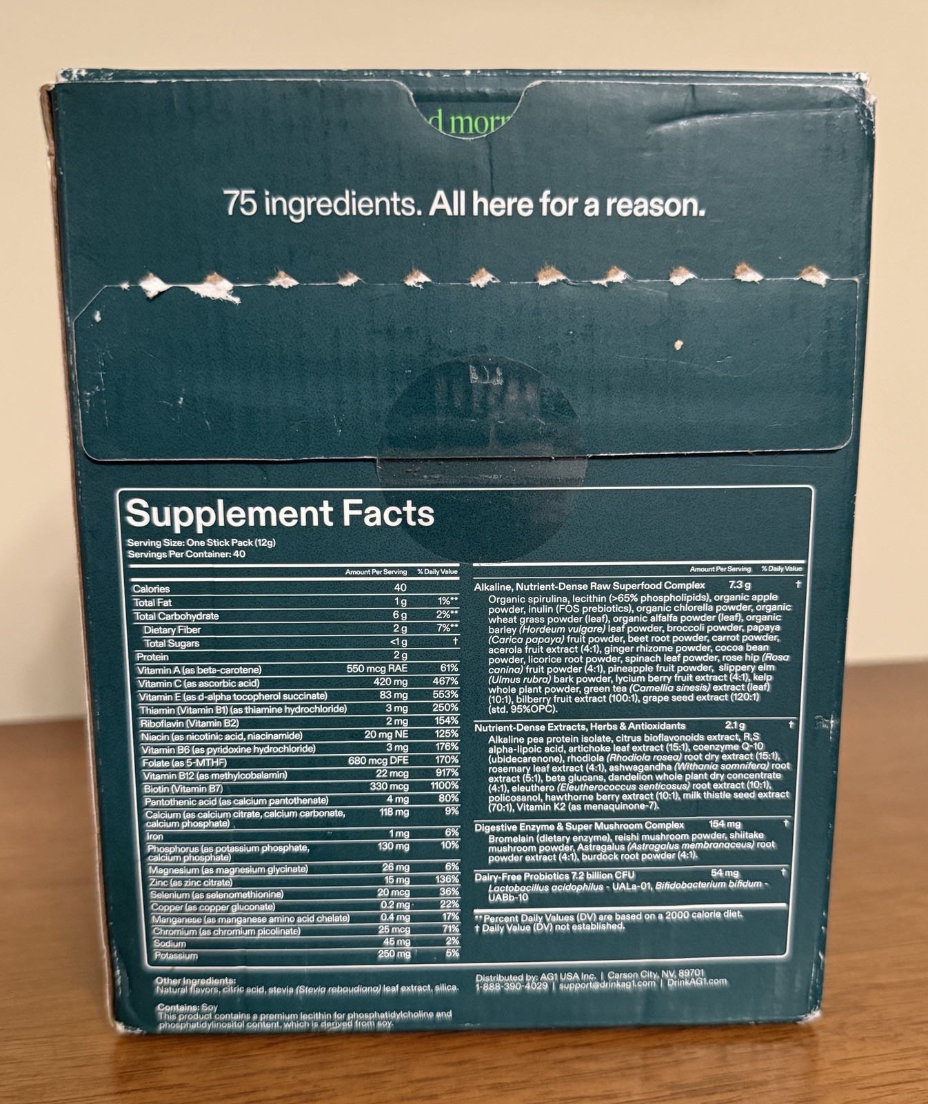 35 COUNT: AG1 Athletic Greens Individual Packets Exp 04/2026, Open Package, READ