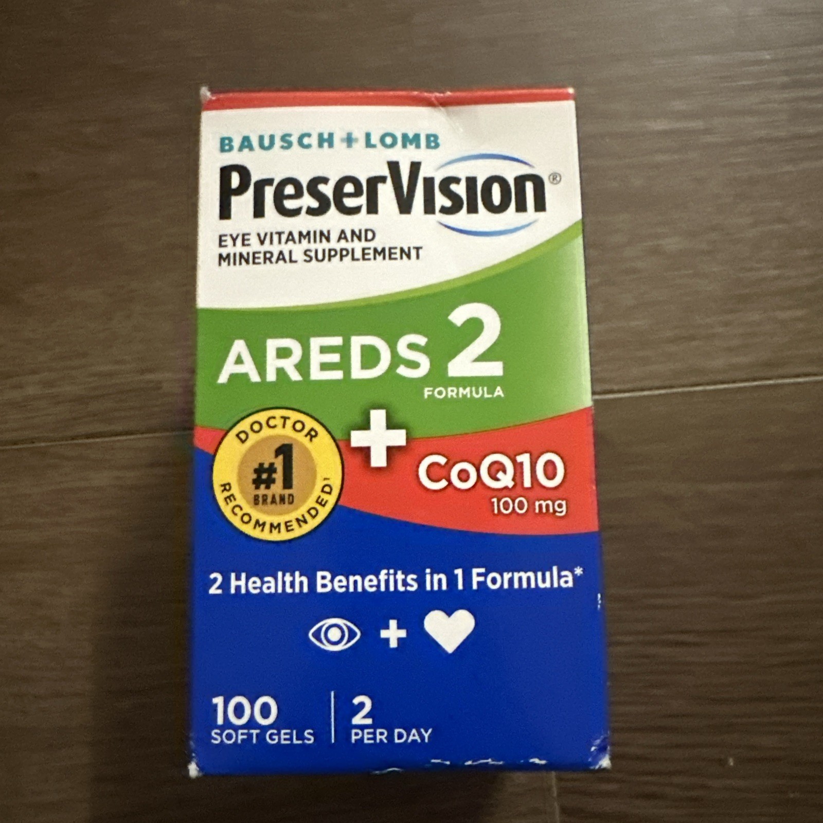 PreserVision AREDS 2 + CoQ10 Eye Vitamin, 100 Softgels Exp:2027+