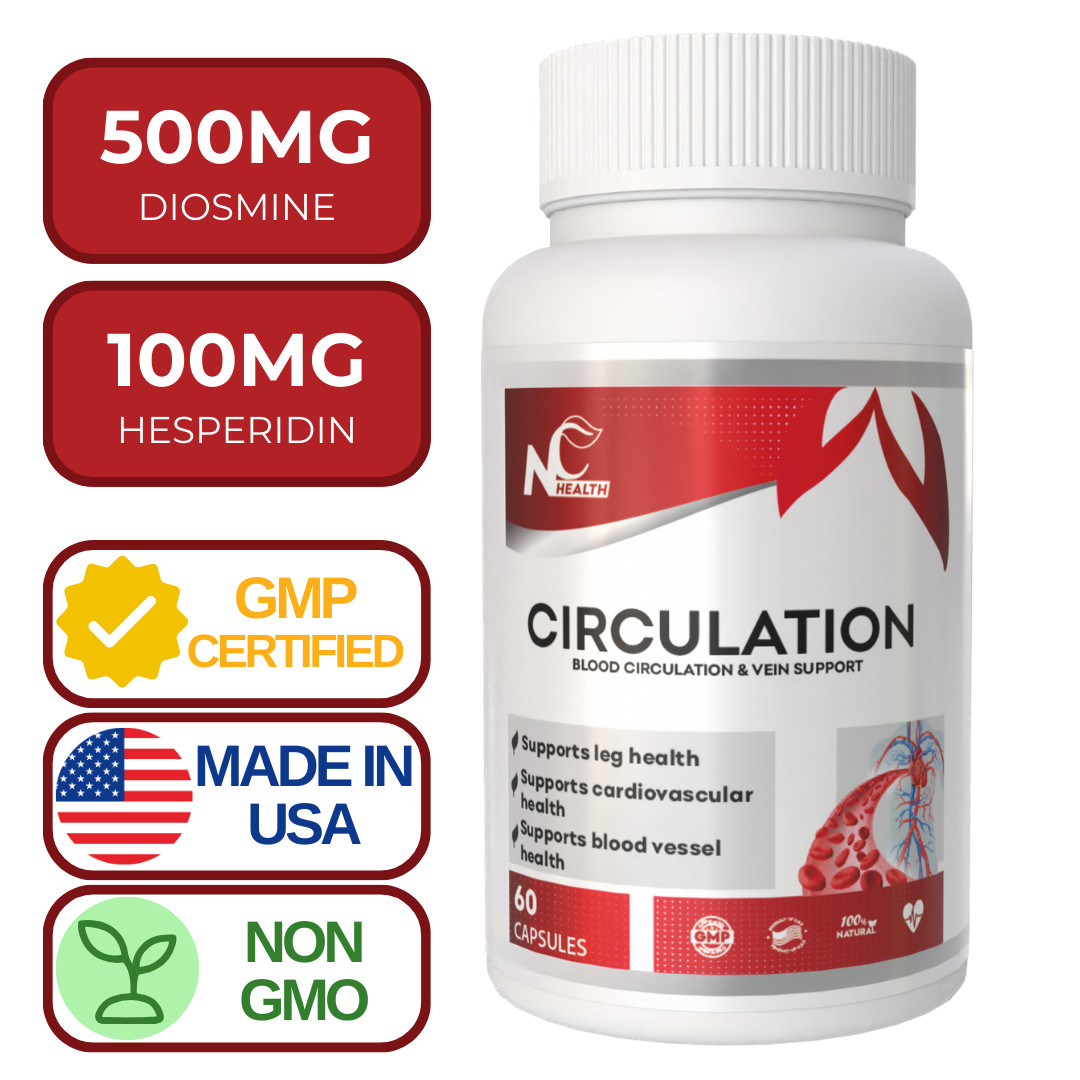 DIOSMIN Circulation and Vein Support 60 Capsules Bottle Pure Diosmin-Hesperidin