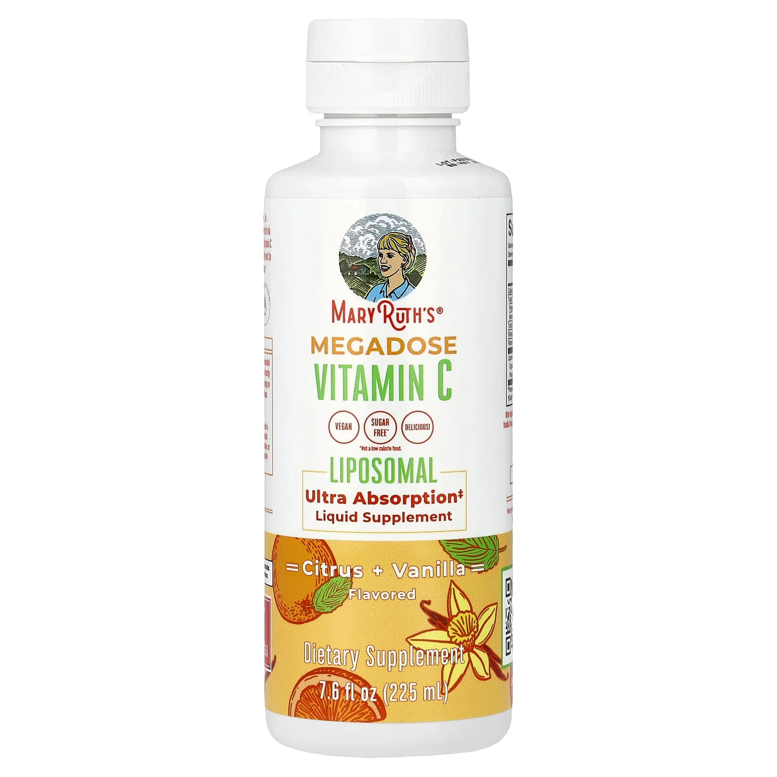 2 X MaryRuth’s, Megadose Vitamin C Liposomal, Citrus + Vanilla, 7.6 fl oz (225