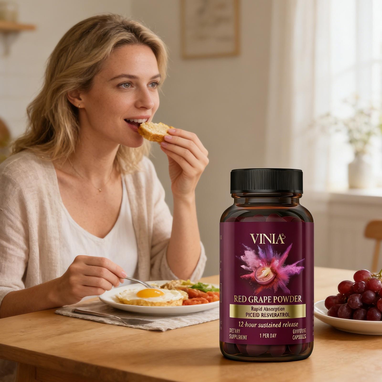 VINIA Piceid Resveratrol Supplement Non-GMO, 60ct Increases Blood Flow