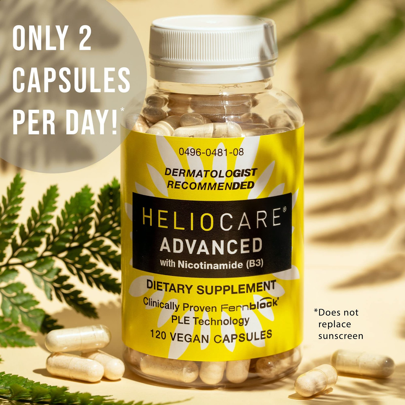 Heliocare Advanced Niacin B3 Supplement: Fernblock PLE 120 Count (Pack of 1)