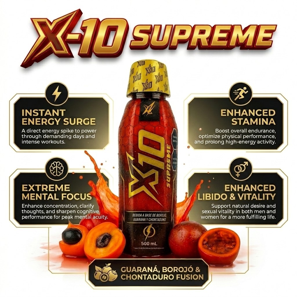 X10 SUPREME 500ML BOTTLE Men Drink Energy & Vitality Support ⚡ ⚡ ⚡