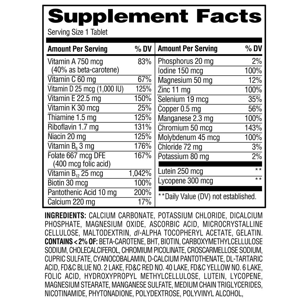 Equate Complete Multivitamin Adults 50+ Senior 125 Tablets FREE SHIPPING