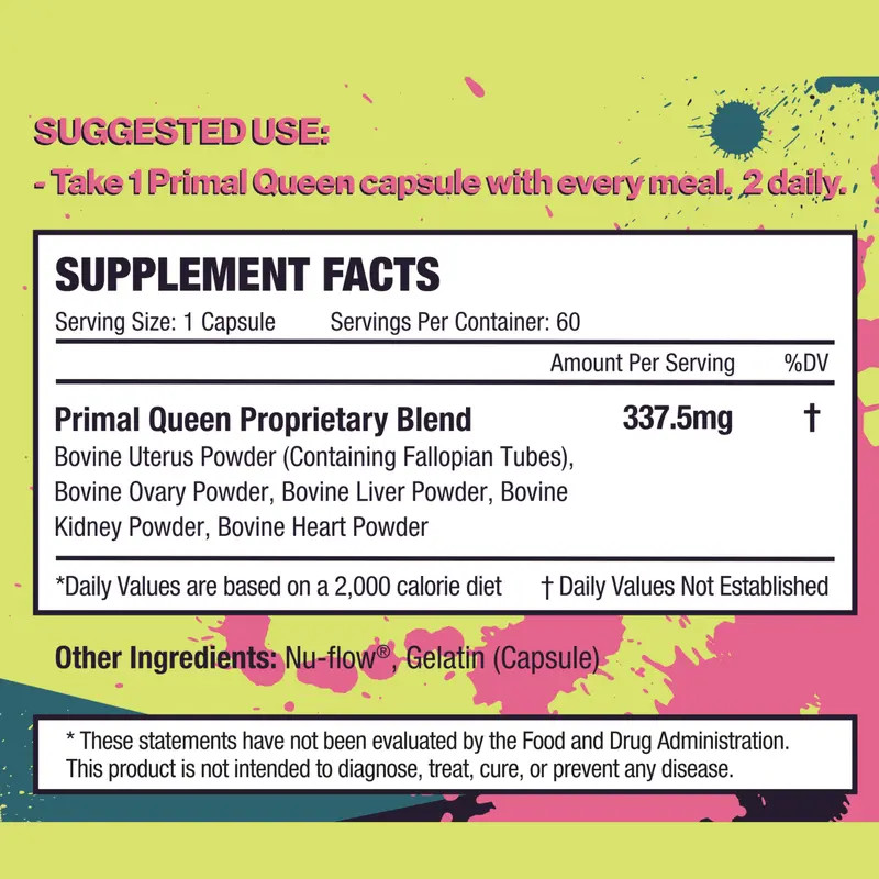 Primal Queen Beef Organ Superfood – 60 Day Refill – Supplement for Women