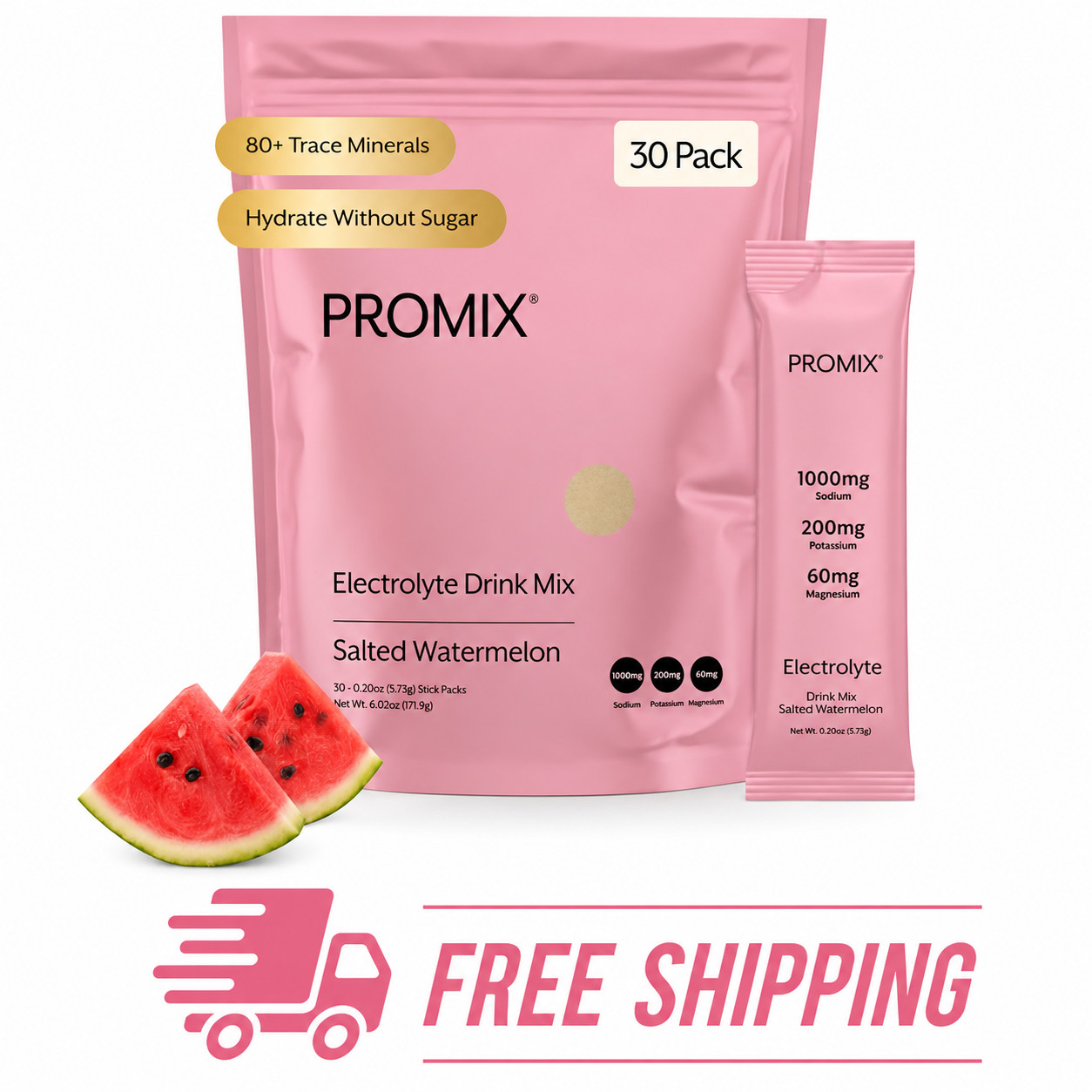 PROMIX Electrolyte Drink Mix Salted Watermelon 30 Sticks 13.2 oz