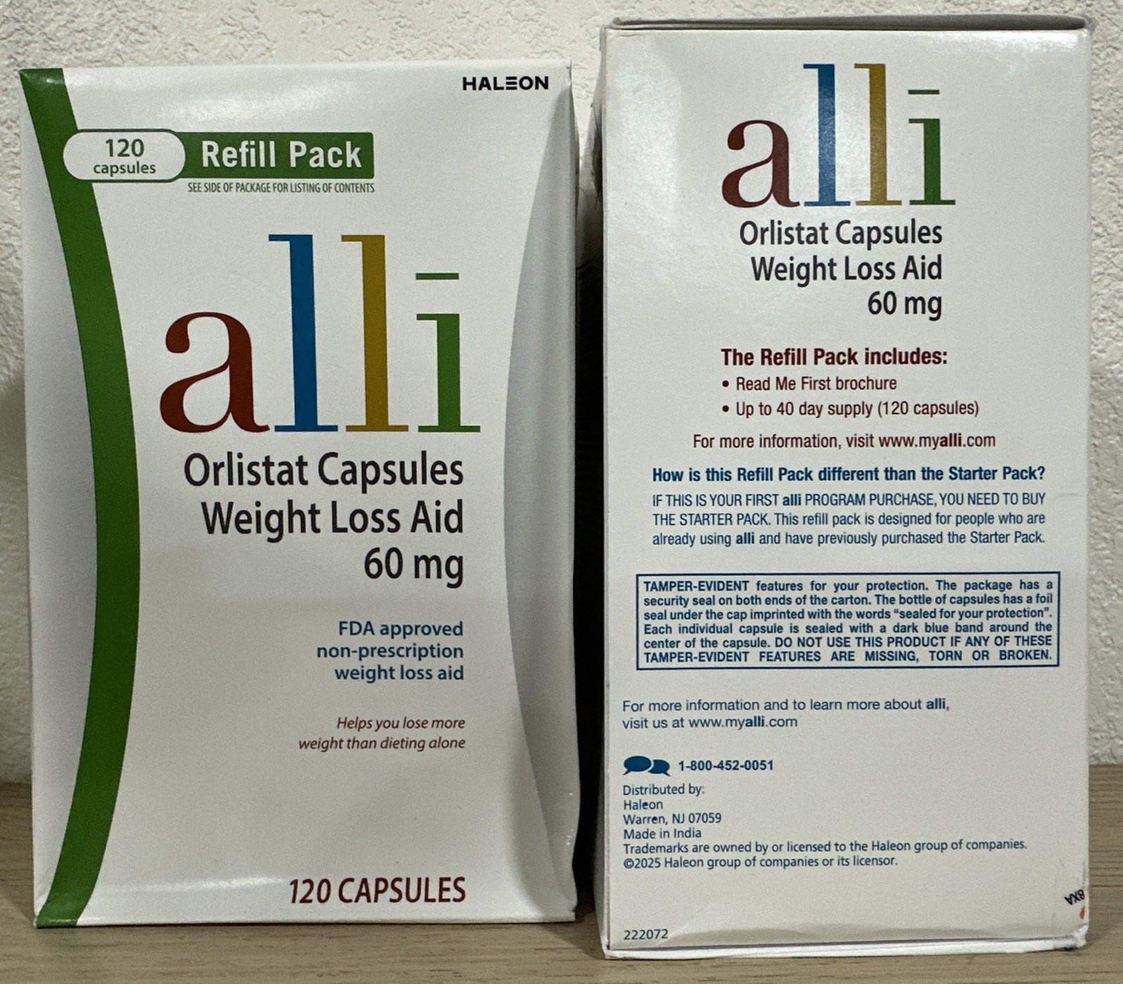 Alli Orlistat Diet Pills Refill Pack – 120 Capsules – Pack of 2 – Exp 10/2027+