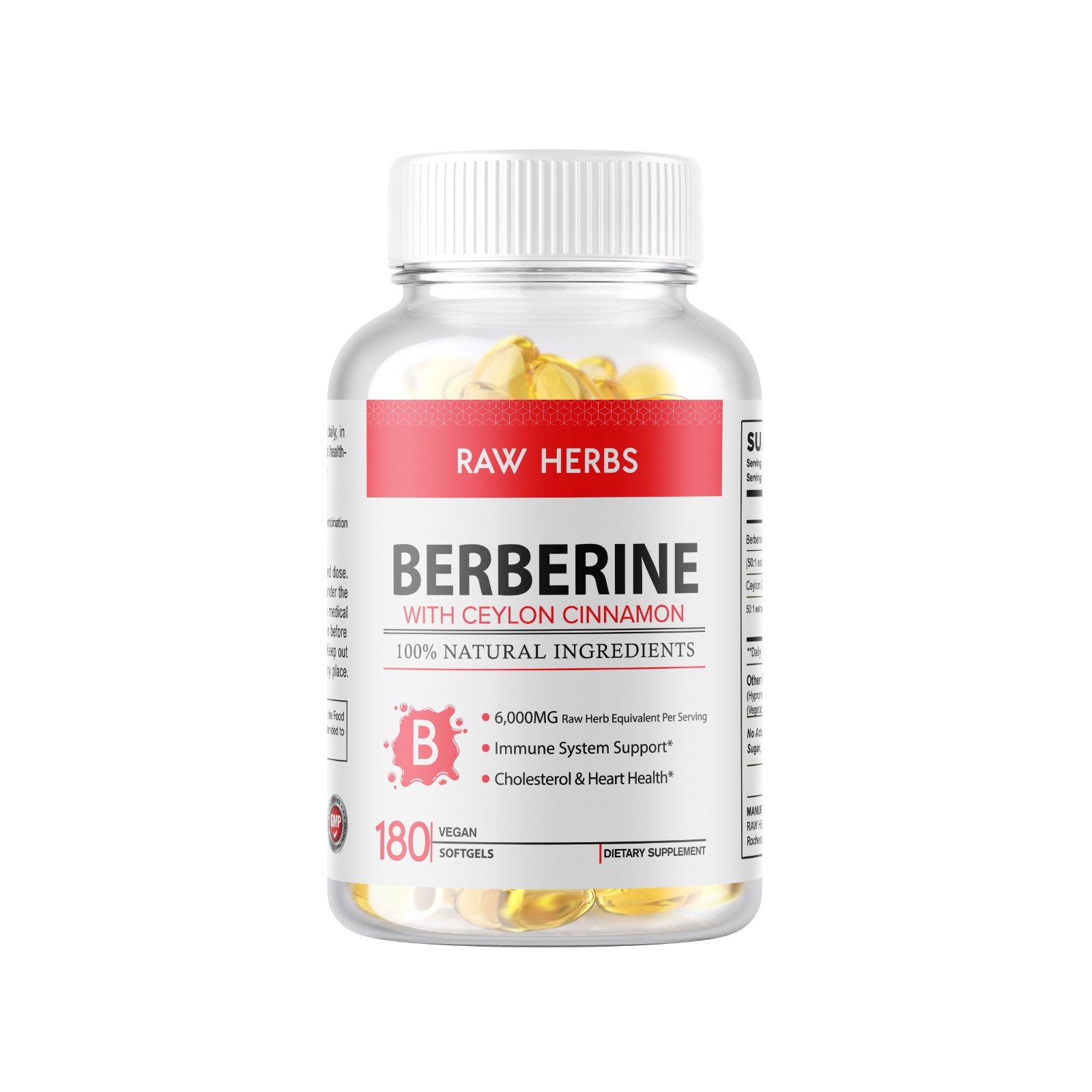 Berberine with Ceylon Cinnamon 5000mg 180 Softgels Ships from USA