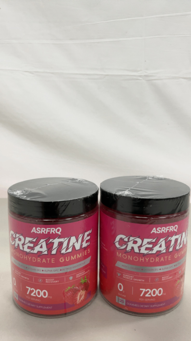 ASRFRQ Creatine Monohydrate Gummies 7200mg Strawberry 240ct