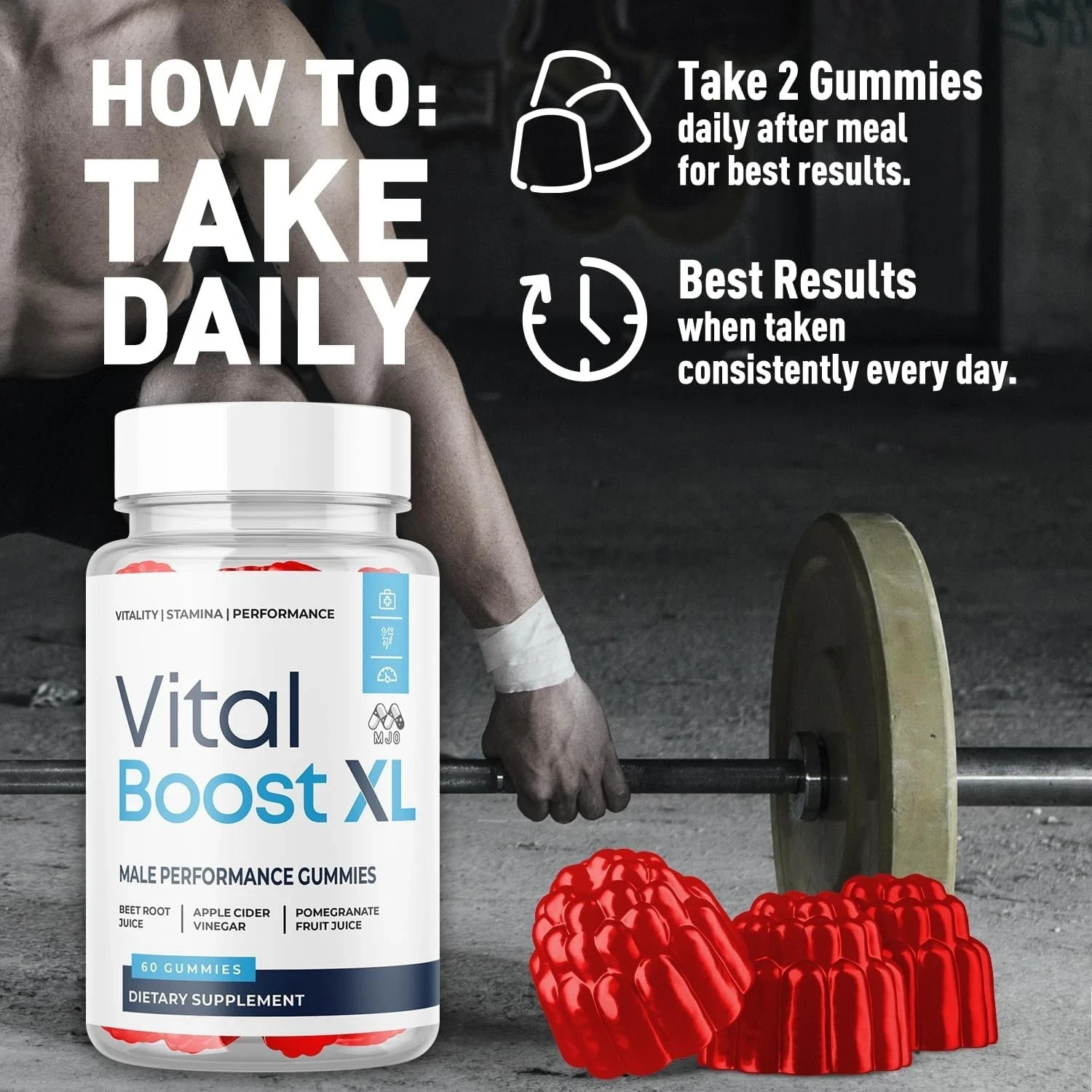 Vital Boost XL Male Performance Gummys Advanced Formula VitalBoost XL 60 Gummies