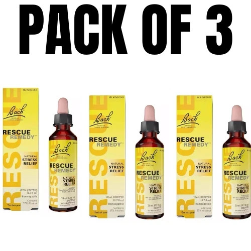 Bach RESCUE REMEDY Dropper – 0.7 fl oz (20 mL) – Vegan – Pack of 3