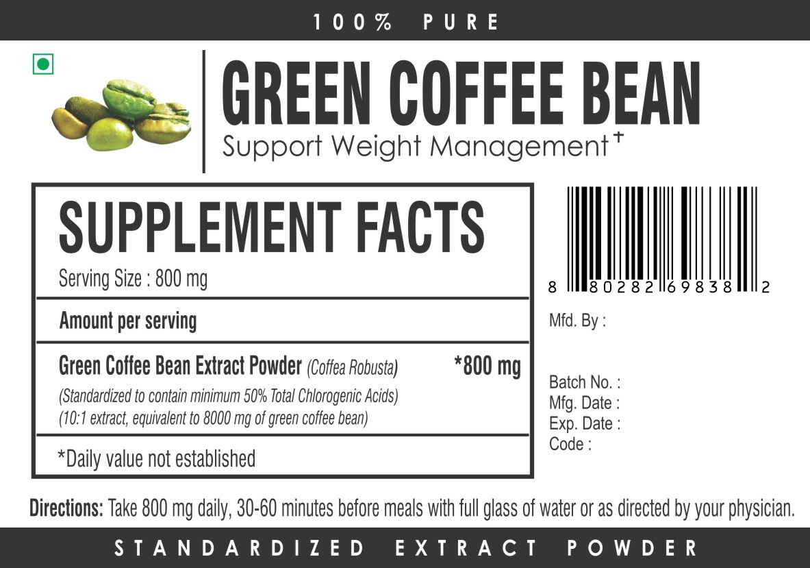 Green Coffee Bean Extract Powder 8000mg – Natural Fat Burner & Weight Loss Suppo