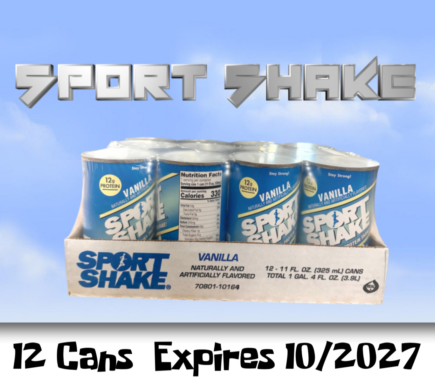 12 Pack Sport Shake Vanilla Flavored Factory Sealed -Expires 10/2027 NIB •:*¨¨*: