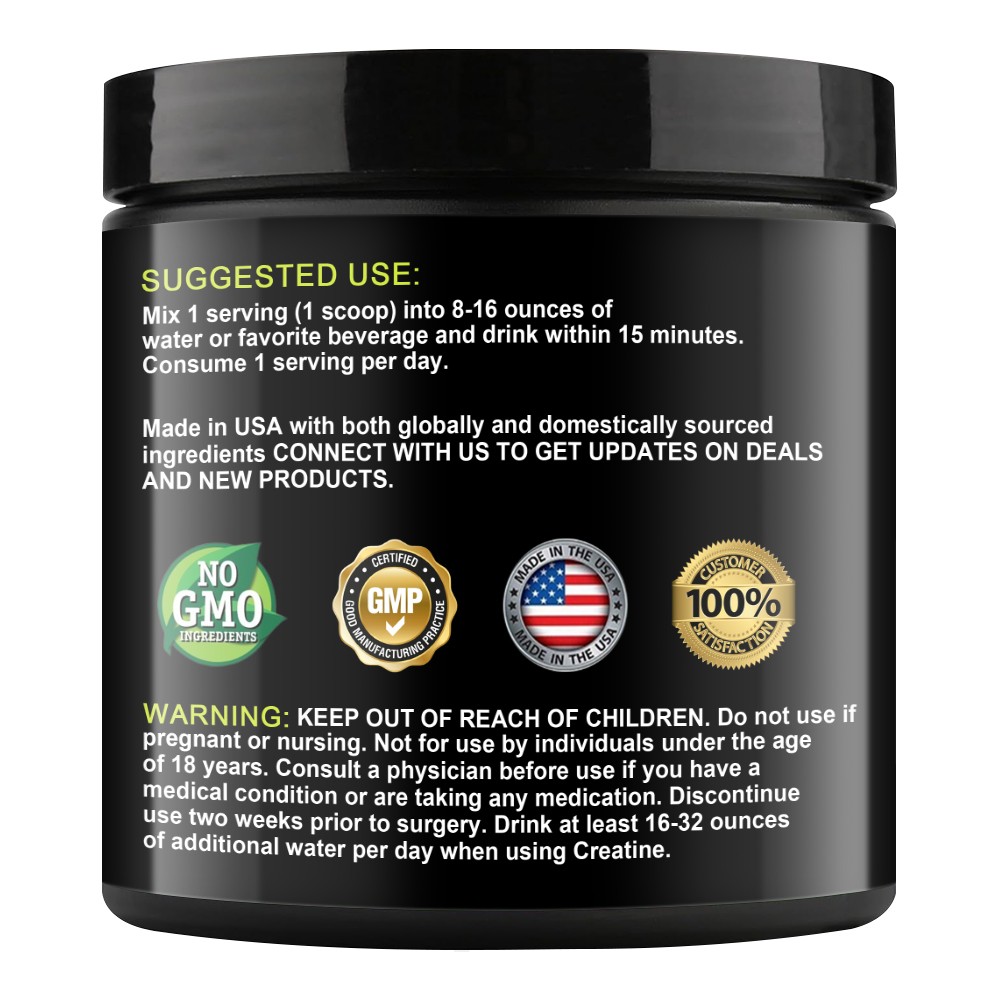 Creatine Monohydrate Powder Pure Promote Muscle Growth 5 Grams Per Serving