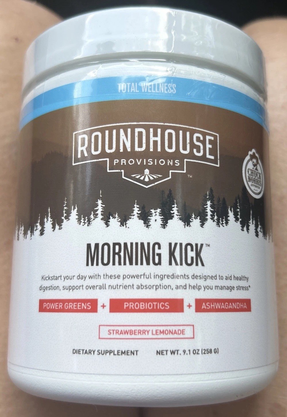 ROUNDHOUSE MORNING KICK-DIGESTIVE POWDER-STRAWBERRY LEMONADE, 9.1oz Chuck Norris
