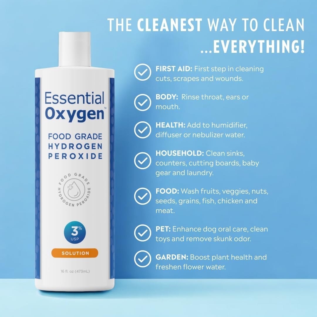 Multi-Purpose Hydrogen Peroxide Cleaner – 16 fl oz for Fruits, Veggies & More