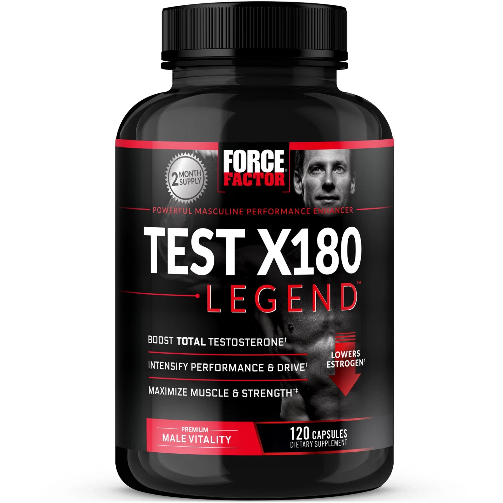Force Factor Test X180 Legend – Testosterone Booster and Muscle Builder for Men!