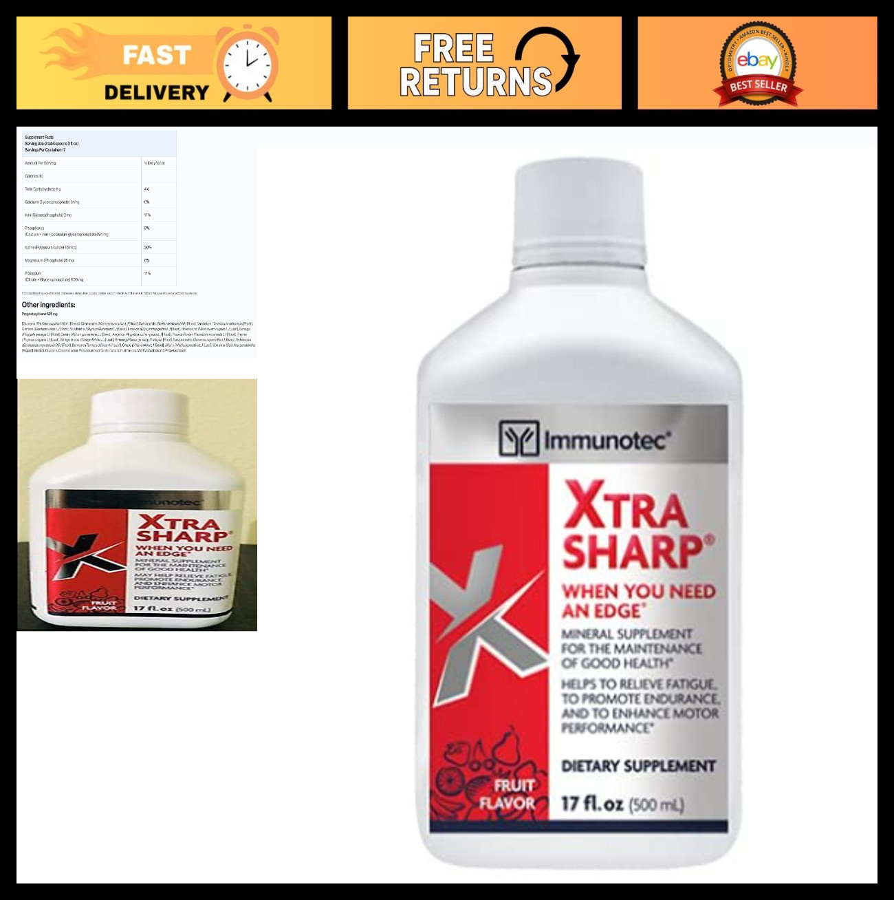 Xtra-Sharp Fruit Flavor Immunity Booster – Natural Energy & Focus Supplement
