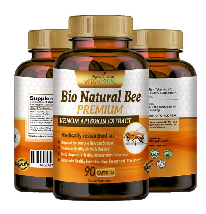 3 Bottles Natural Bee Anti Inflamatory Join support Bee Venom Extract 270 Caps