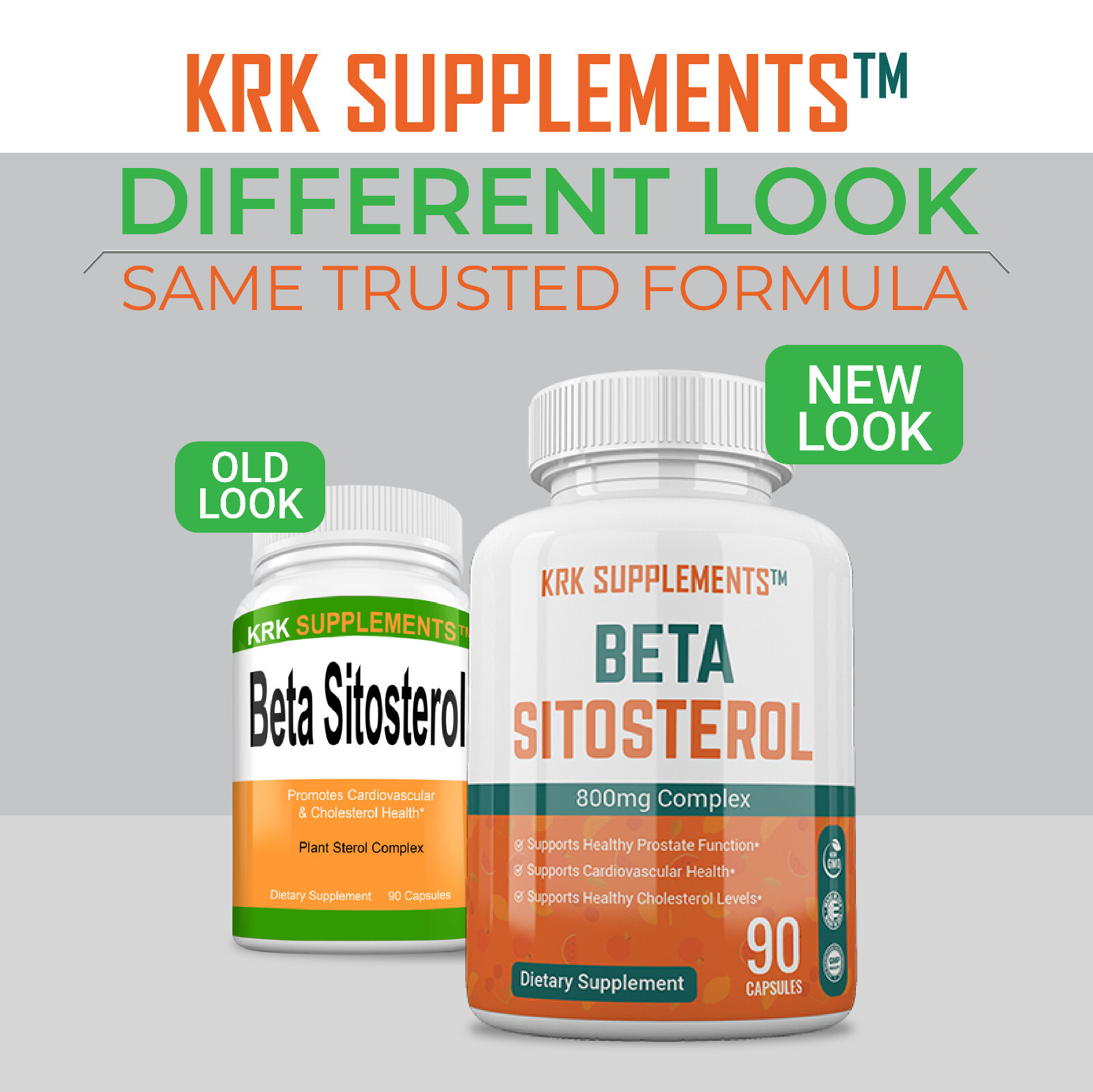 2 Bottle Beta Sitosterol 800mg Prostate Support Urinary Bladder KRK Supplements