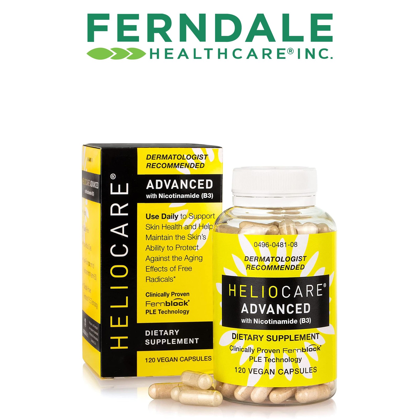 Heliocare Advanced Niacin B3 Supplement: Fernblock PLE 120 Count (Pack of 1)