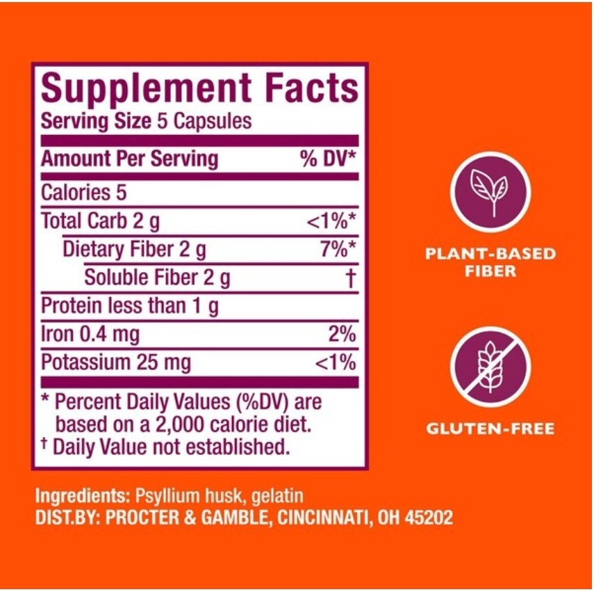Metamucil Daily Fiber 3-in-1 Digestive Health Supplement, 300 Capsule – Exp 2028