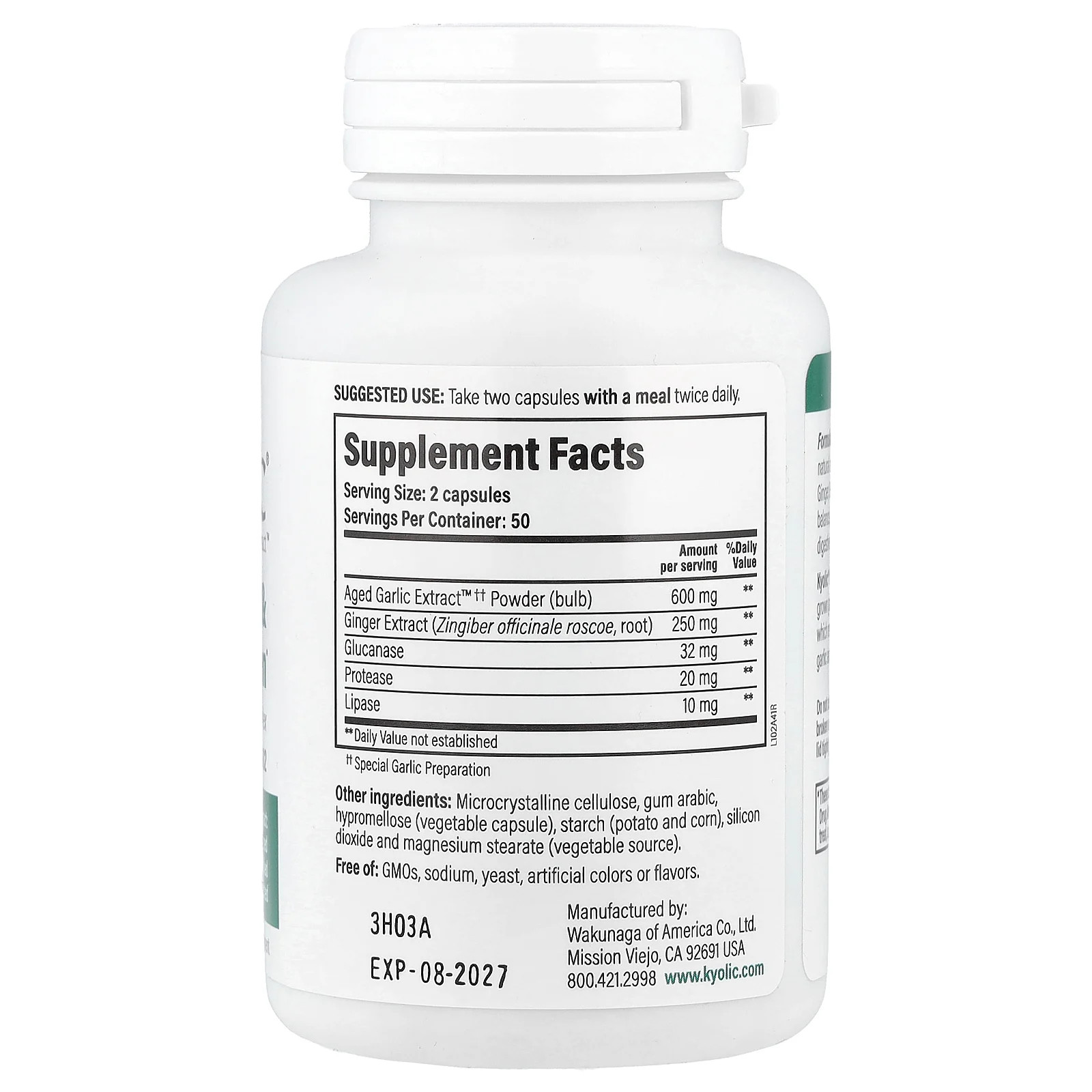 Aged Garlic Extract, Cleanse & Digestion Formula 102, 100 Veggie Capsules