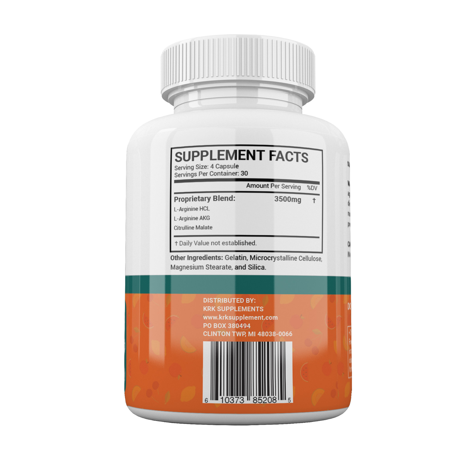 1 btl Nitric Oxide Complex 3500mg L-Arginine AAKG Muscle Pump Growth Pills