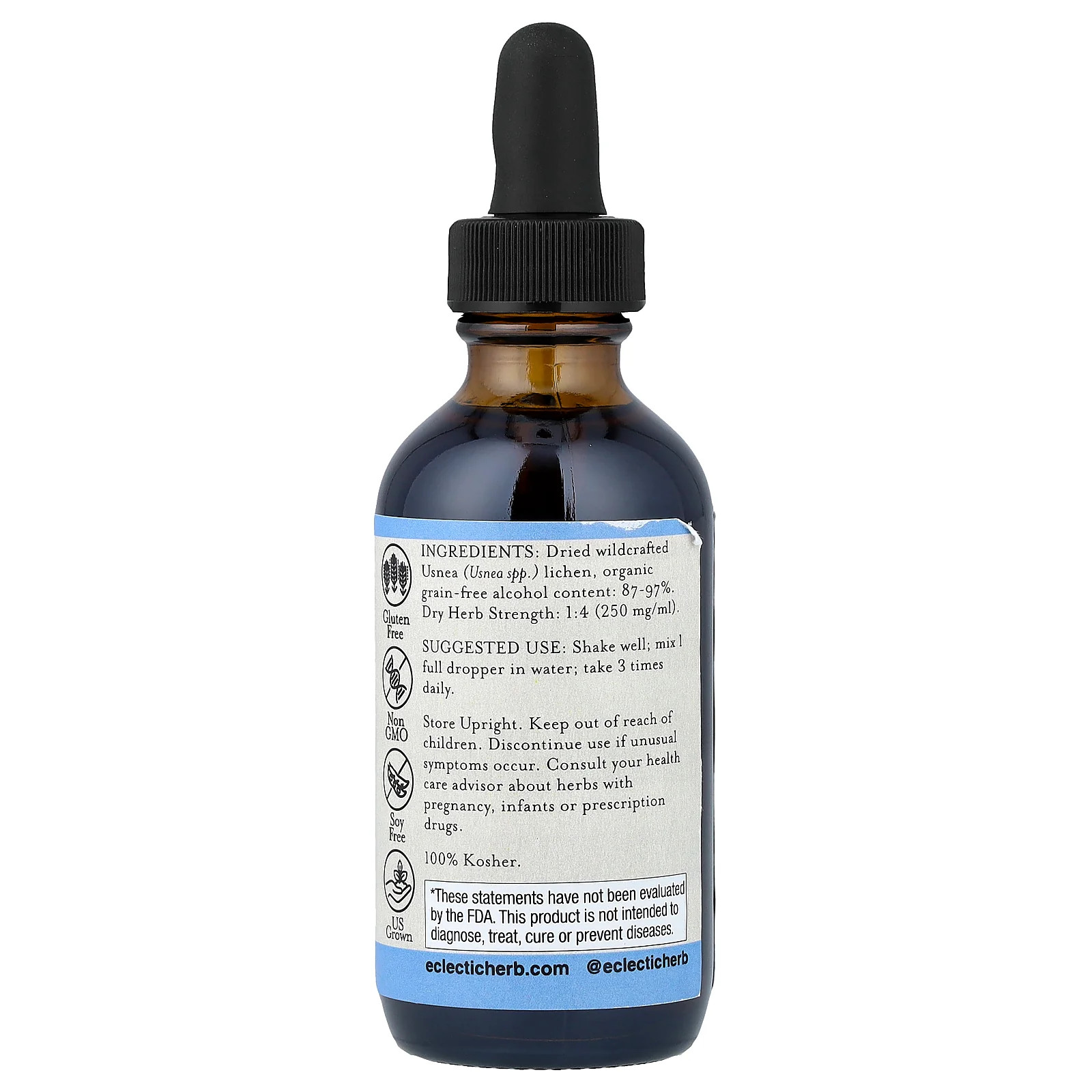 2 X Eclectic Herb, Usnea Extract, Immunity & Detoxification, 2 fl oz (60 ml)