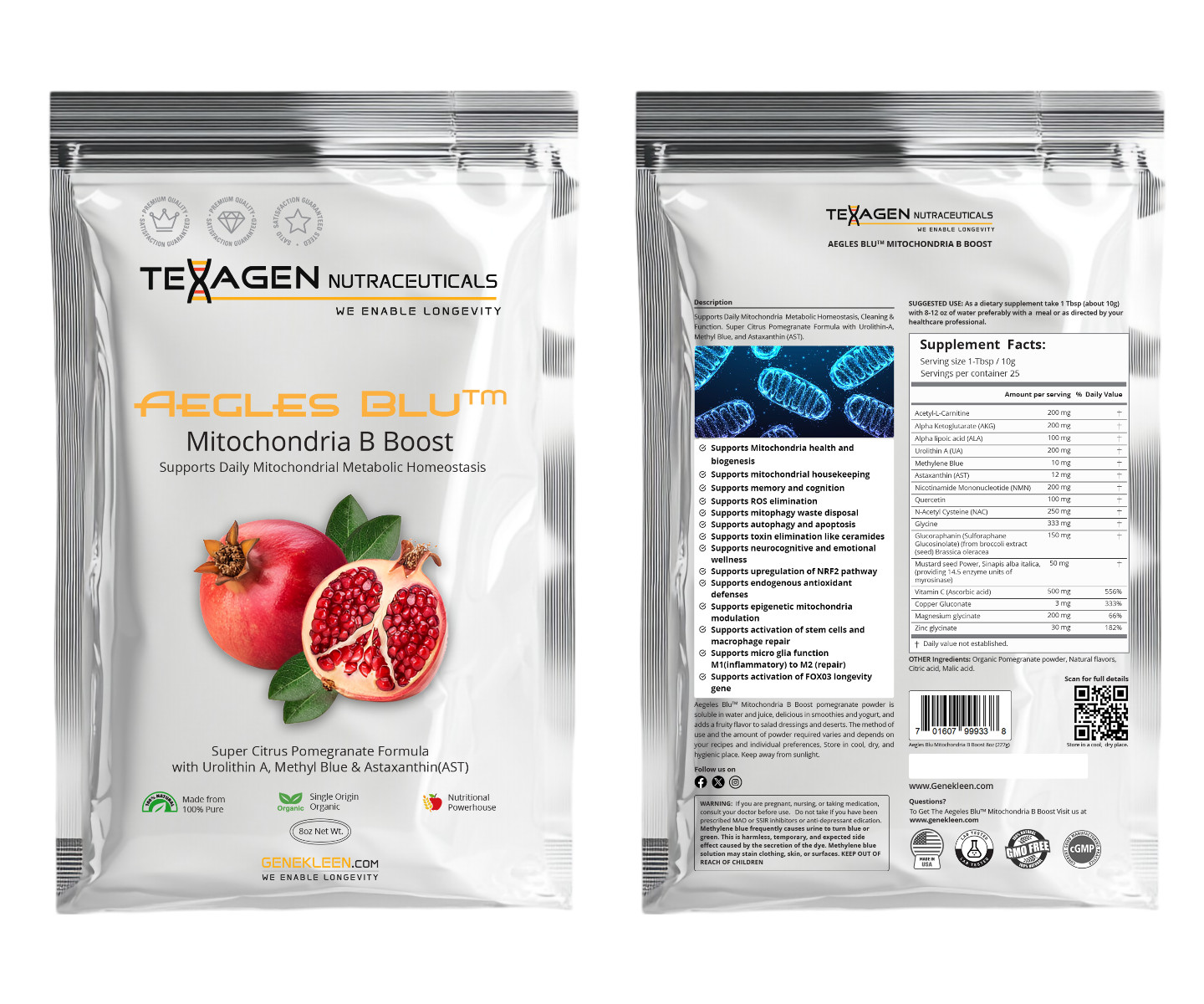 Aegles Blu Mitochondria–B Boost with Urolithin A, – Daily Mitochondria Support.