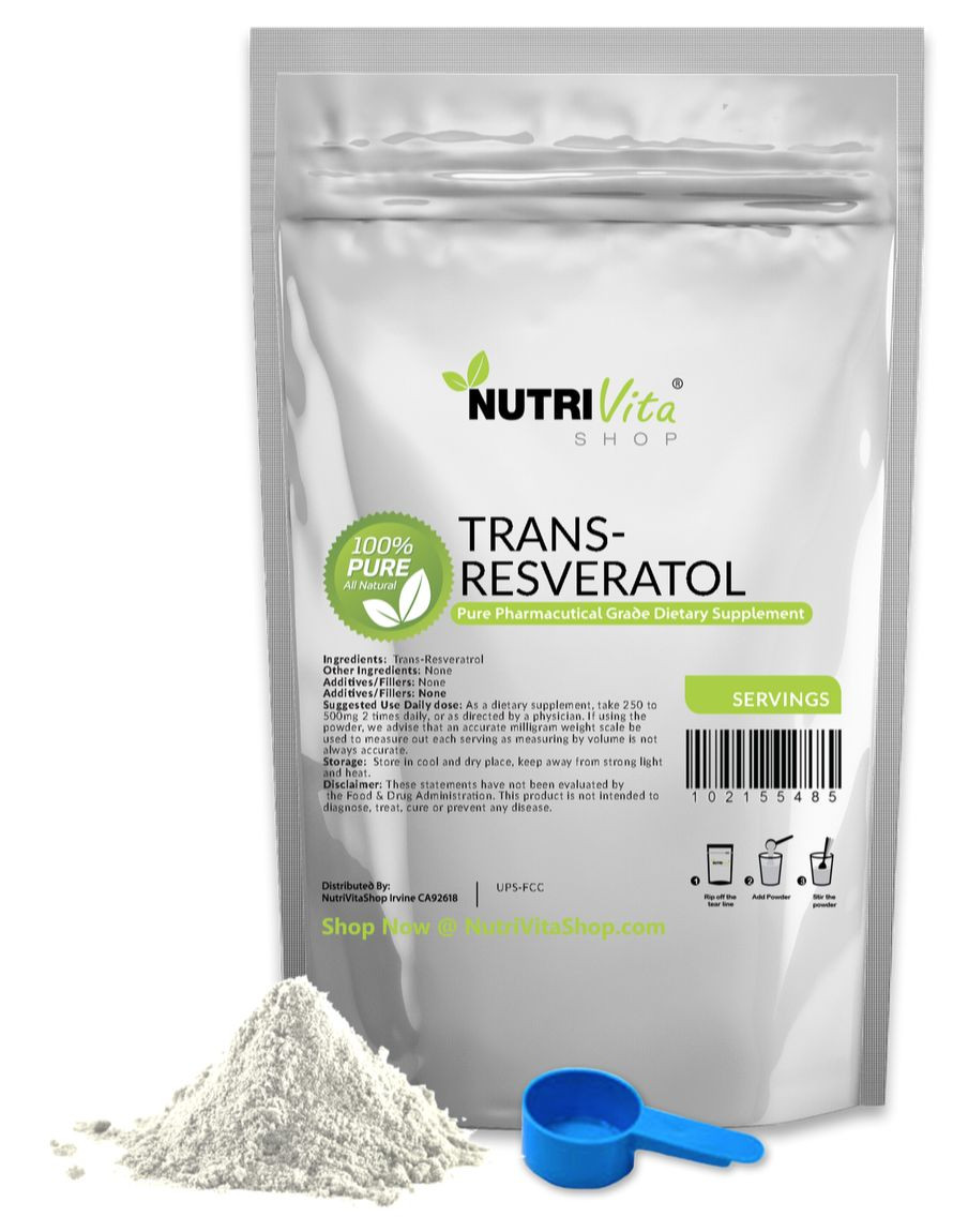 4 Months Supply NEW 100% PURE Trans Resveratrol Anti-Aging Powder KOSHER