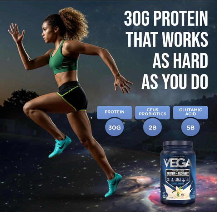 Vega Protein + Recovery, Vanilla, 30g Vegan Protein, 20 Servings