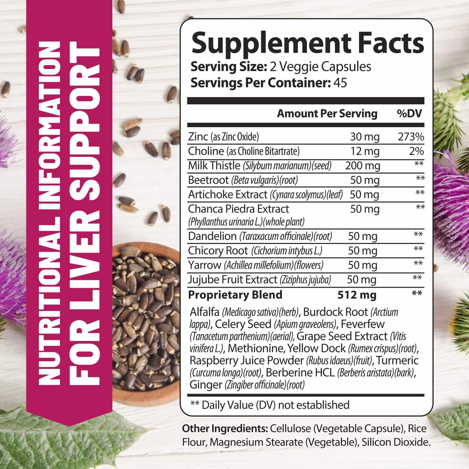 Liver Cleanse Detox & Repair Formula with Turmeric & Milk Thistle. 45 Day Supply