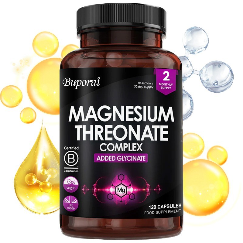 Magnesium Threonate Complex 120pcs,Help Maintain Muscle Function and Bone Health