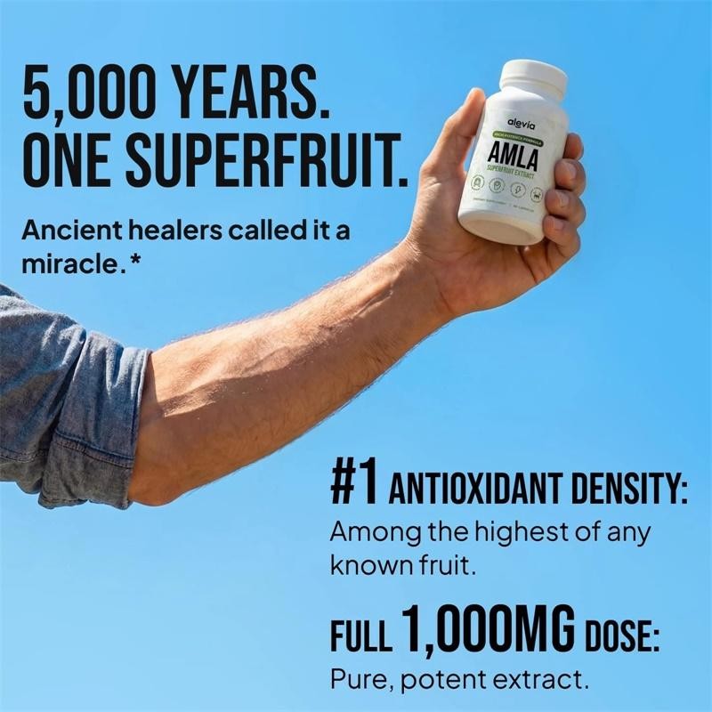 Organic Amla Capsules 1000mg – Indian Gooseberry Amla Fruit Supplement – Orga…