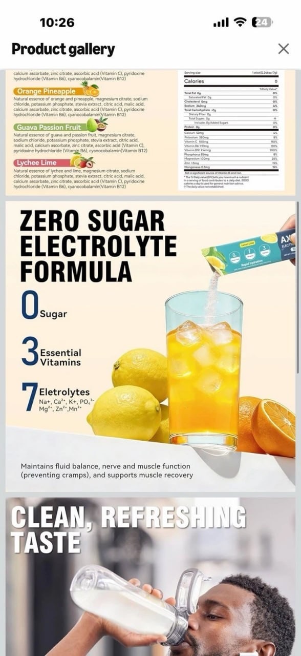 AXOCYNE Electrolytes Drink Mix Sugar-Free Vegan Variety Pack 34 Sticks