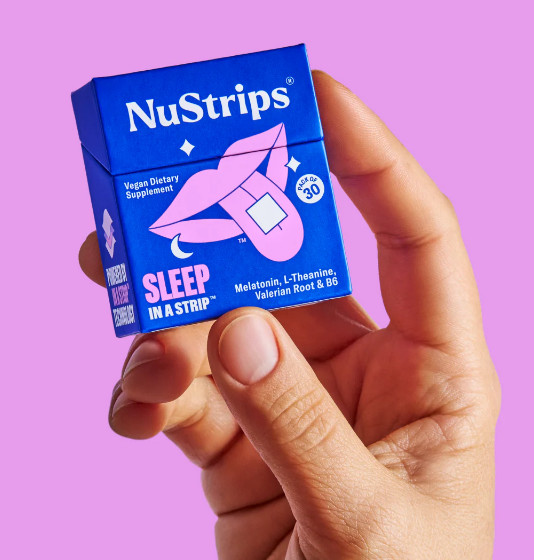 NuStrips™ Fast-Dissolving Sleep Strips with 5mg Melatonin Blueberry Flavor