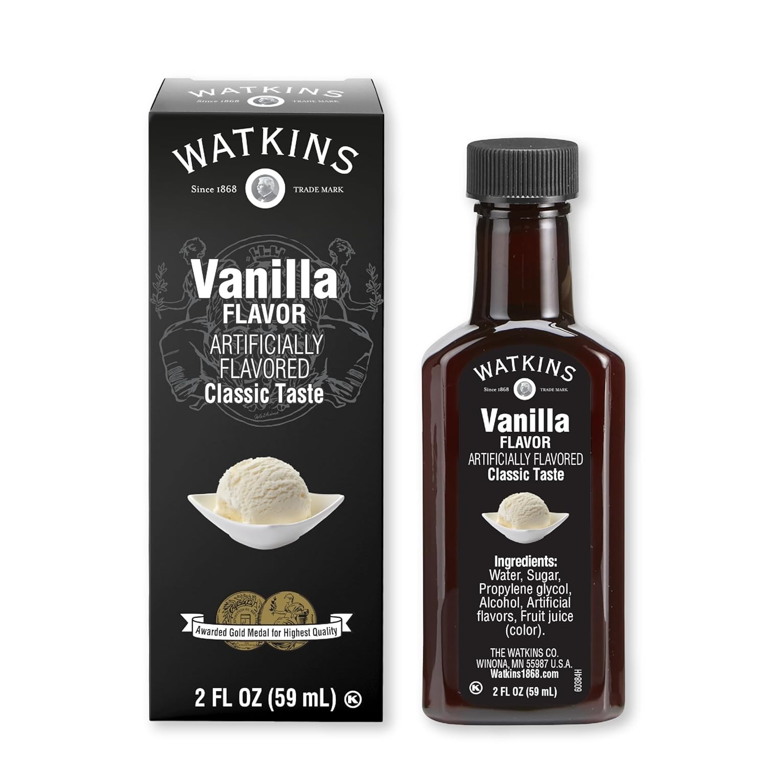 Vanilla Flavoring Extract, 2 Oz Bottle, Non-GMO and Gluten-Free Option