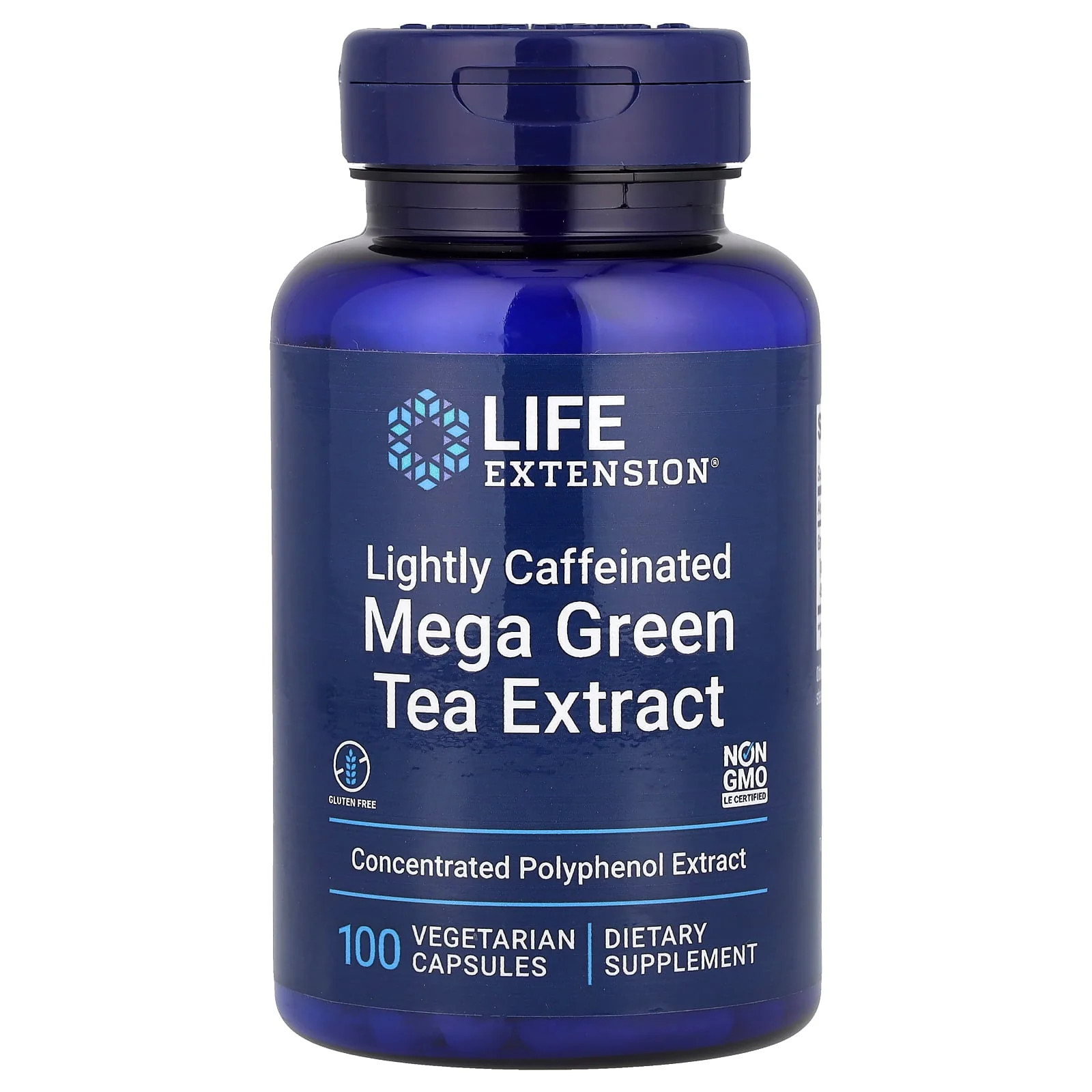 2 X Life Extension, Mega Green Tea Extract, Lightly Caffeinated, 100 Vegetarian