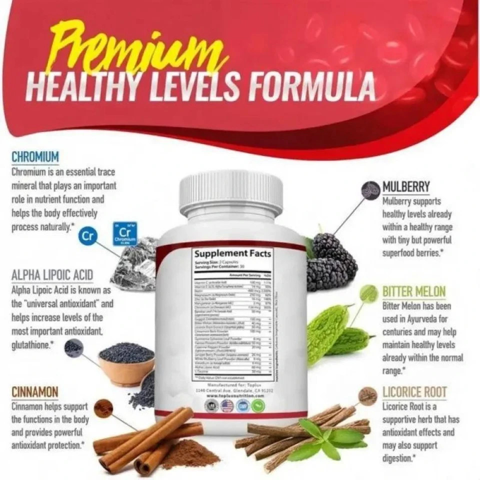 Blood Sugar Complex with 20 Vitamins and Minerals , 60 Caps