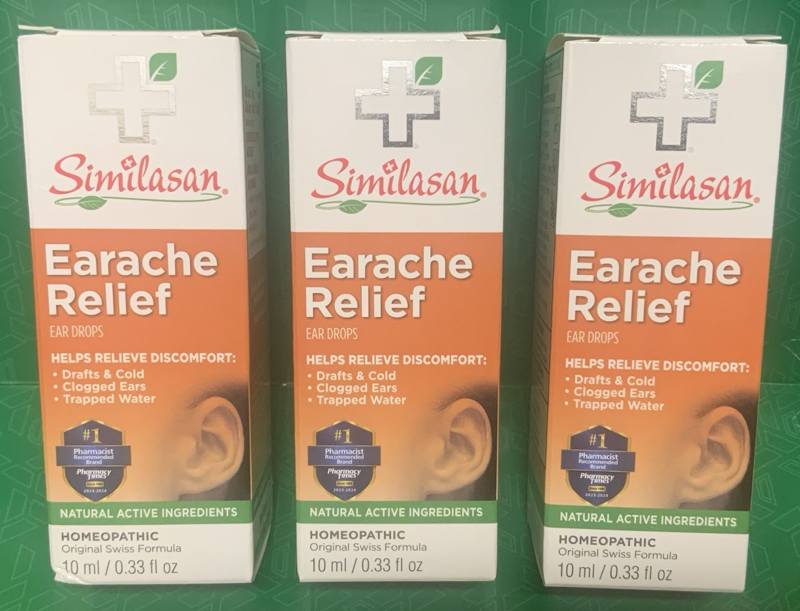 ⭐️ Lot of 3 Similasan Earache Relief Ear Drops 0.33 fl oz / 10 ml Exp 5/27⭐️