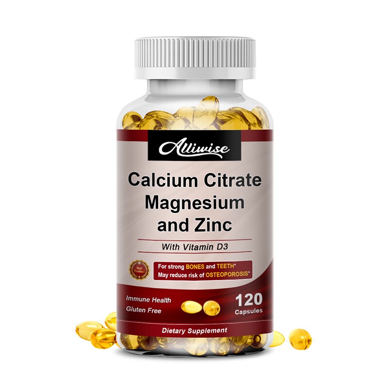 Calcium Magnesium Zinc with Vitamin D3 For Bone Health Muscle 120-600Capsules