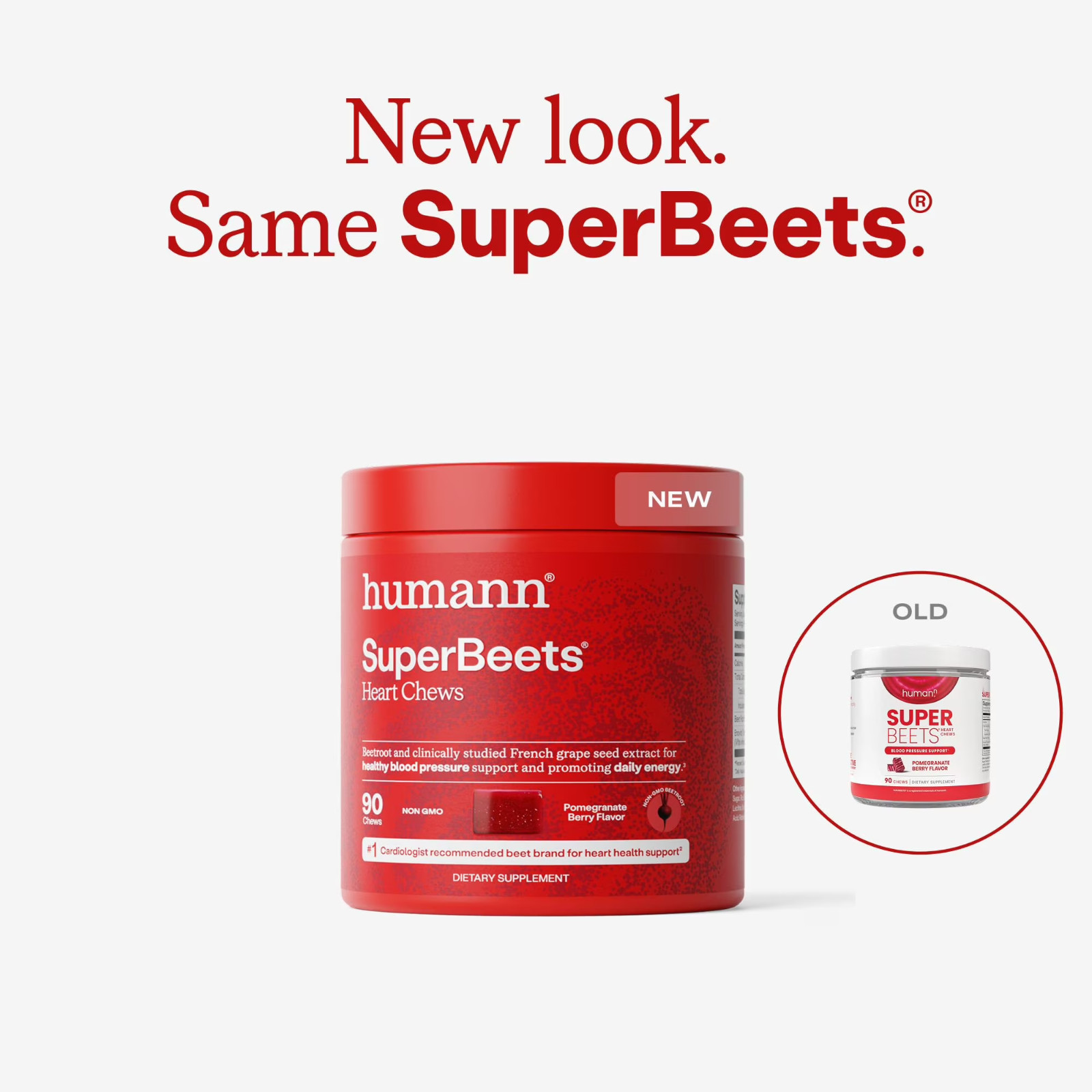 Humann SuperBeets Heart Chews, Pomegranate Berry 90 ct.(pack of 2)