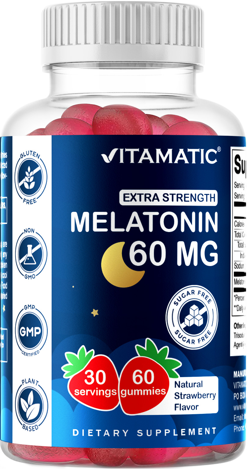 Vitamatic Sugar Free Melatonin 30mg per gummy-60 Servings – 60 Vegetarian Gummy