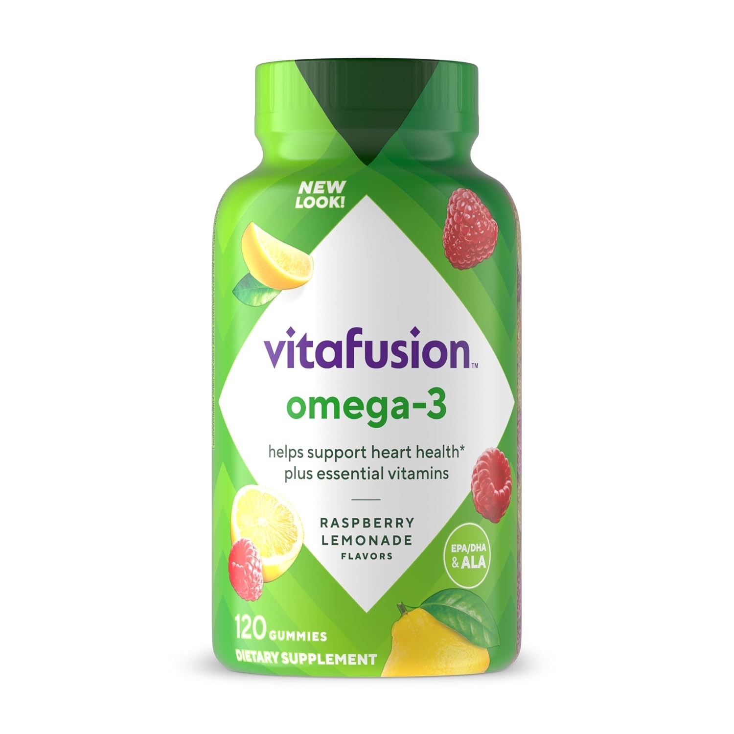 Omega 3 Gummy Vitamins Berry Lemonade Flavored Heart Health Supplements