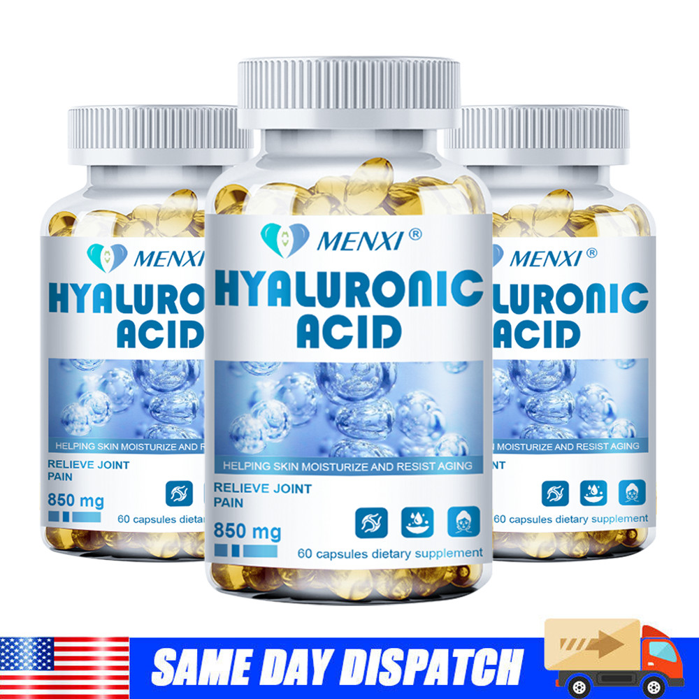 3 Packs Hyaluronic Acid Capsules 120mg Support Healthy Skin Help Reduce Wrinkles