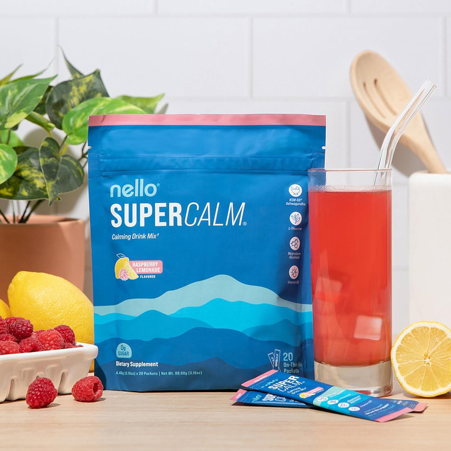 Calming Powder Drink Mix Stress Balance Support Natural Sleep Wellness Supplemen
