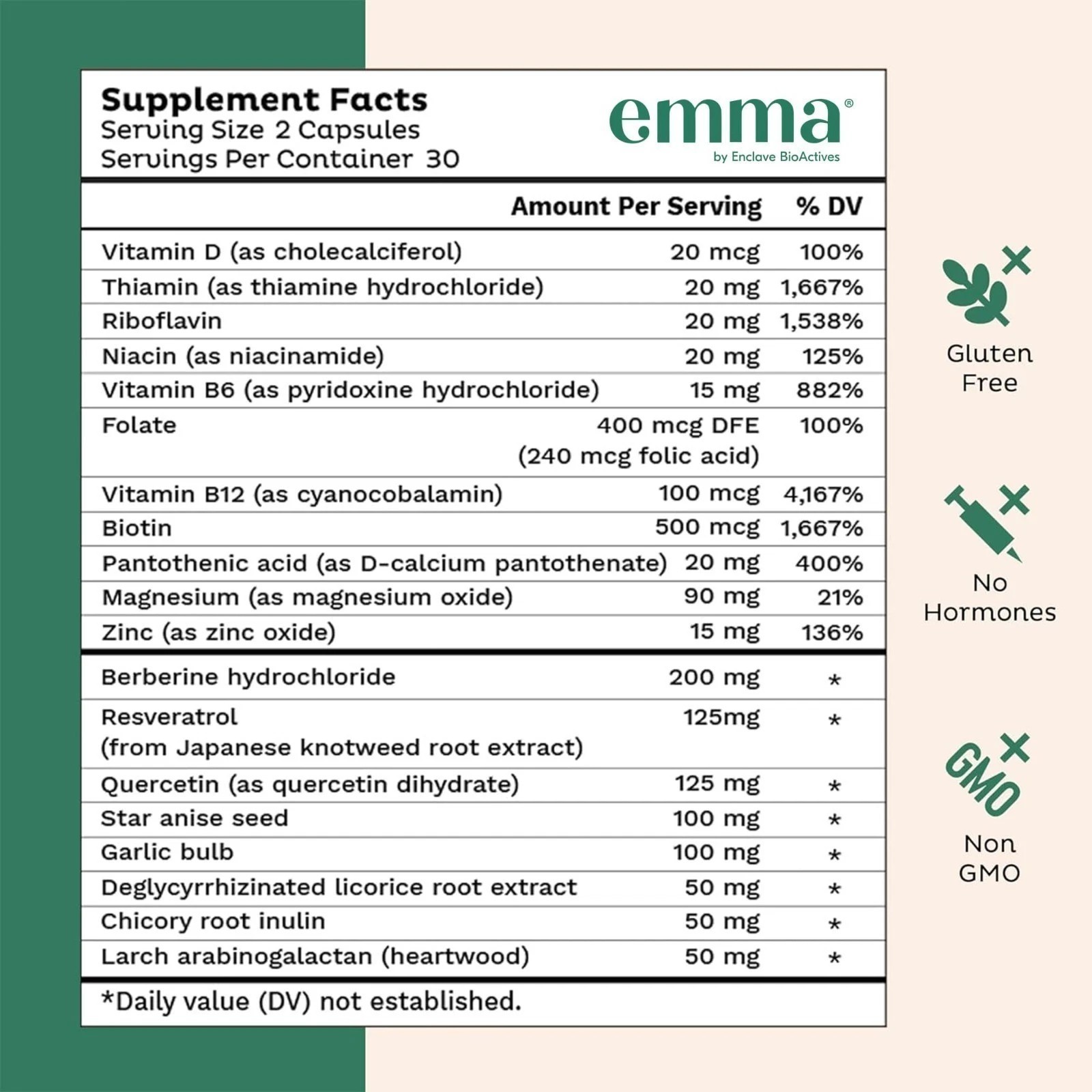 3 Pack Emma Gut Health Supplement 180 Capsules for Bloating Relief & Leaky Gut+-