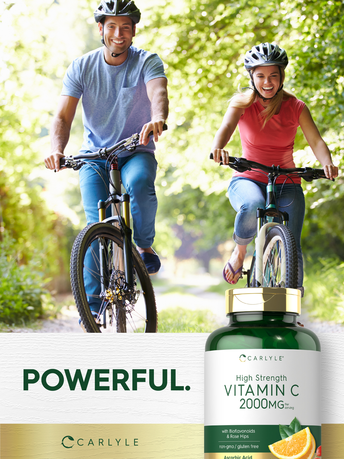 Vitamin C 2000mg | with Rose Hips & Bioflavonoids | 150 Caplets | by Carlyle